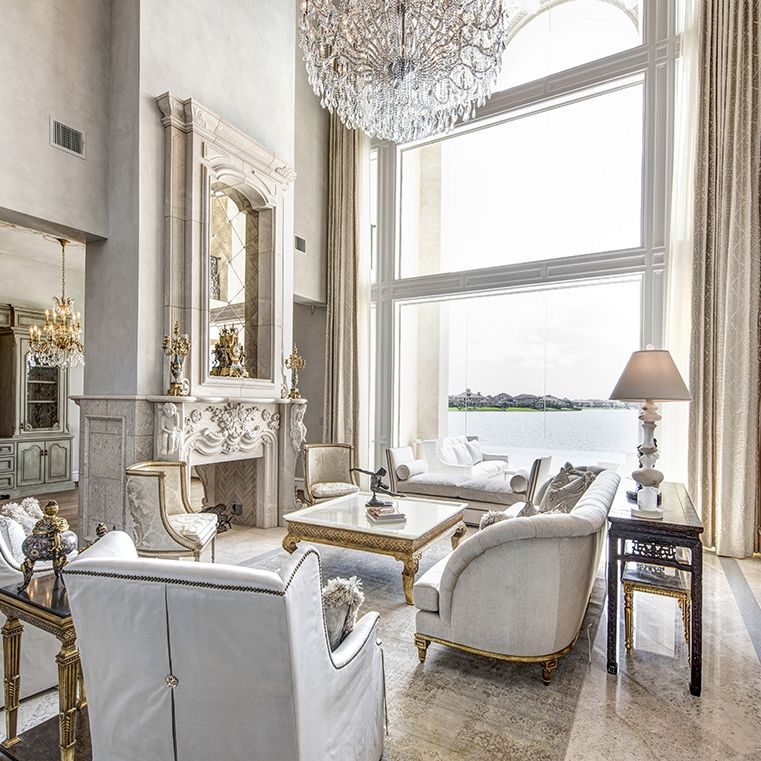 Living room designed by Karen Crosby, featured in Luxe magazine